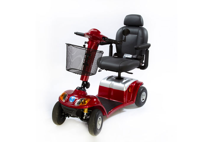 Seniorenmobil der Marke Kymco, Modell super-4 in der Farbe rot