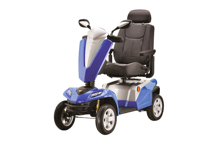 Seniorenmobil der Marke kymco, Modell maxxer in der Farbe blau, Höchstgeschwindigkeit 20 km/h